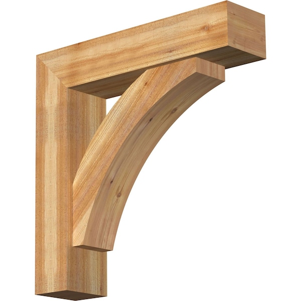 Ekena Millwork Thorton Block Rough Sawn Bracket w/ Offset Brace, Western Red Cedar, 8"W x 34"D x 34"H BKT0806X34X34THR05RWR - main